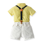 Boy 4 PC Formal Party Wear Suit-Yellow